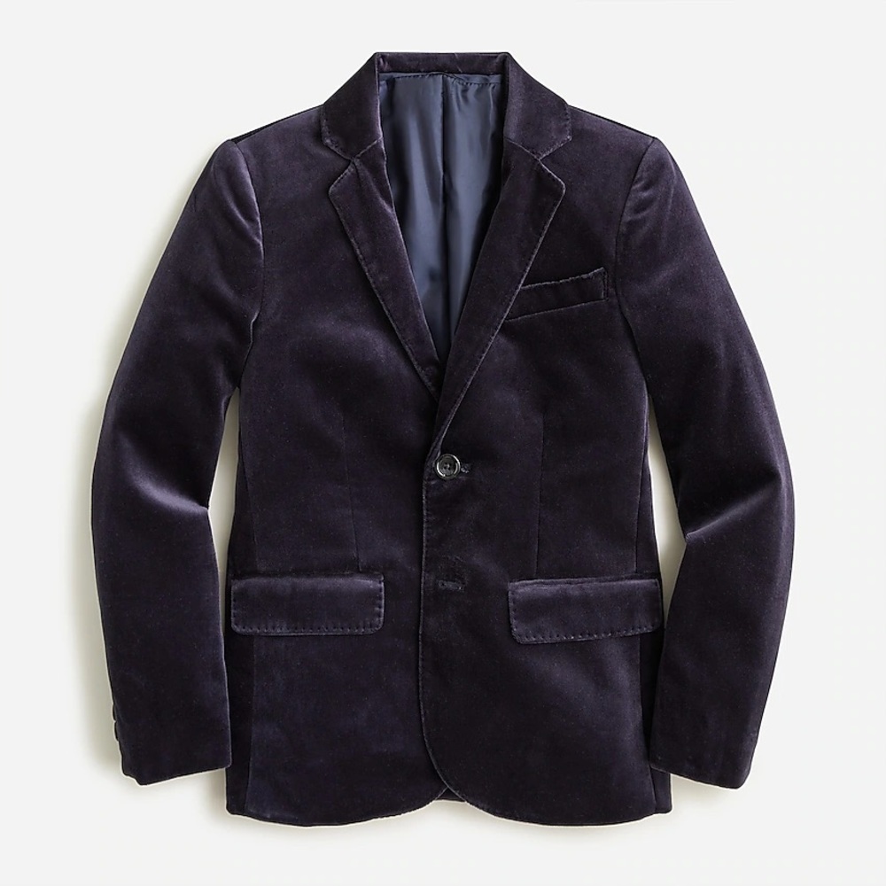 JCrew Ludlow Boys Velvet Blazer
